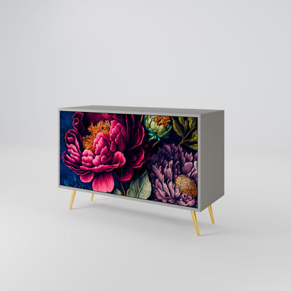 BLOOMING ELEGANCE 2-Door Sideboard in Grey Finish