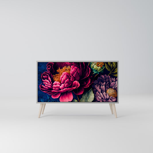 BLOOMING ELEGANCE 2-Door Sideboard in Grey Finish