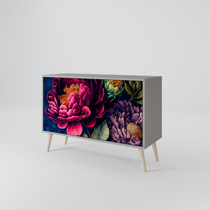 BLOOMING ELEGANCE 2-Door Sideboard in Grey Finish