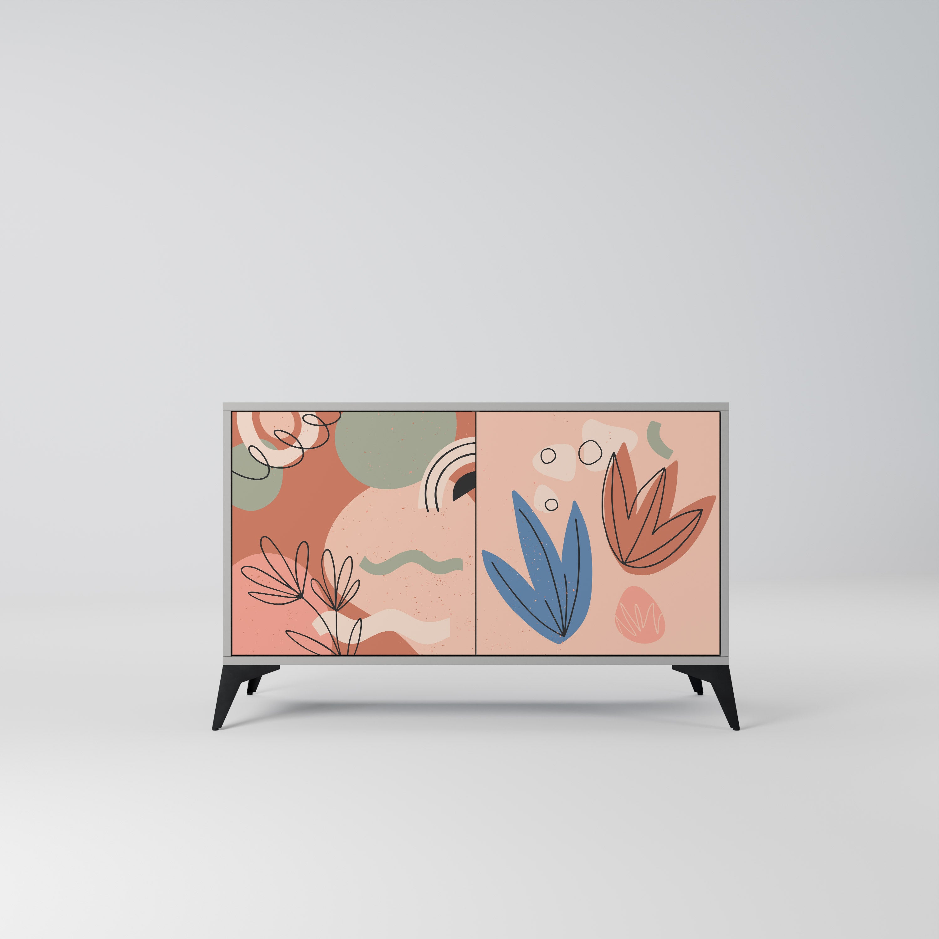 PASTEL DESTINY 2-Door Sideboard in Grey Finish