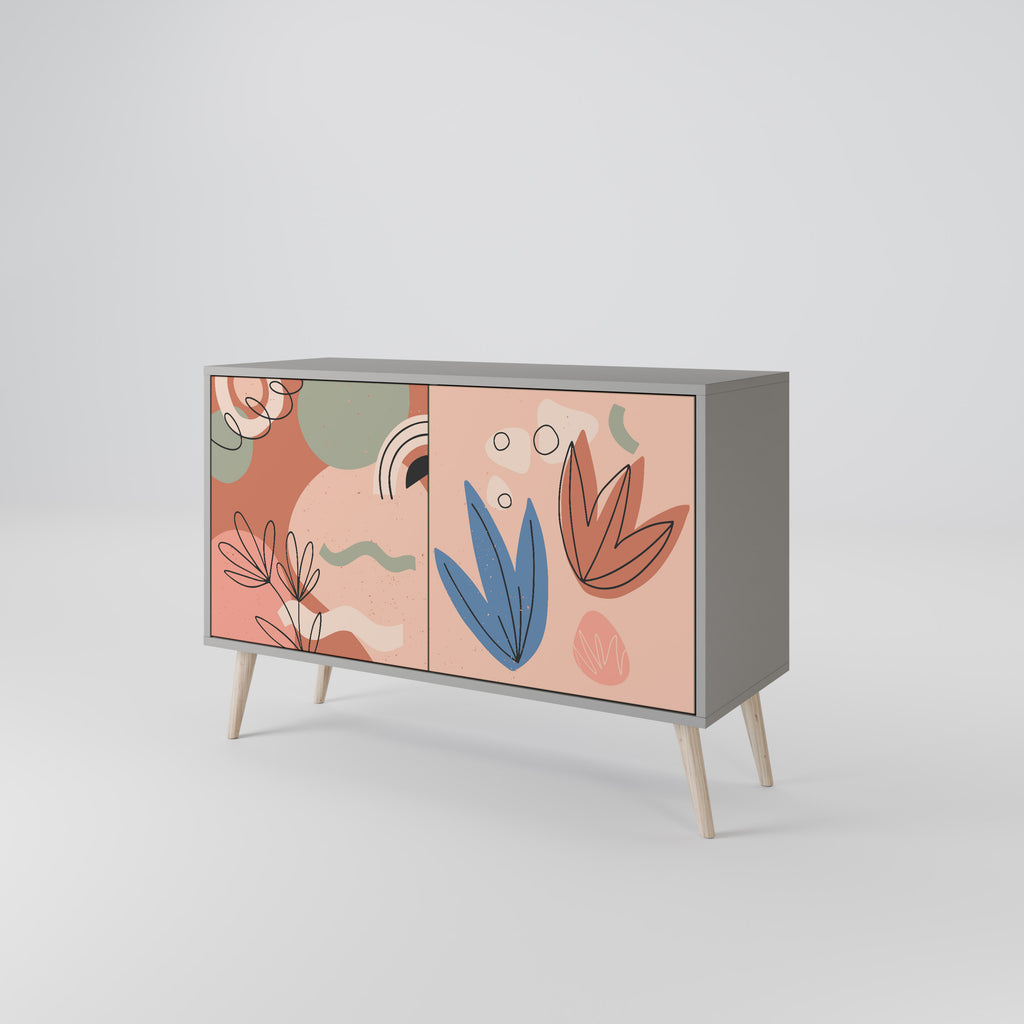 PASTEL DESTINY 2-Door Sideboard in Grey Finish