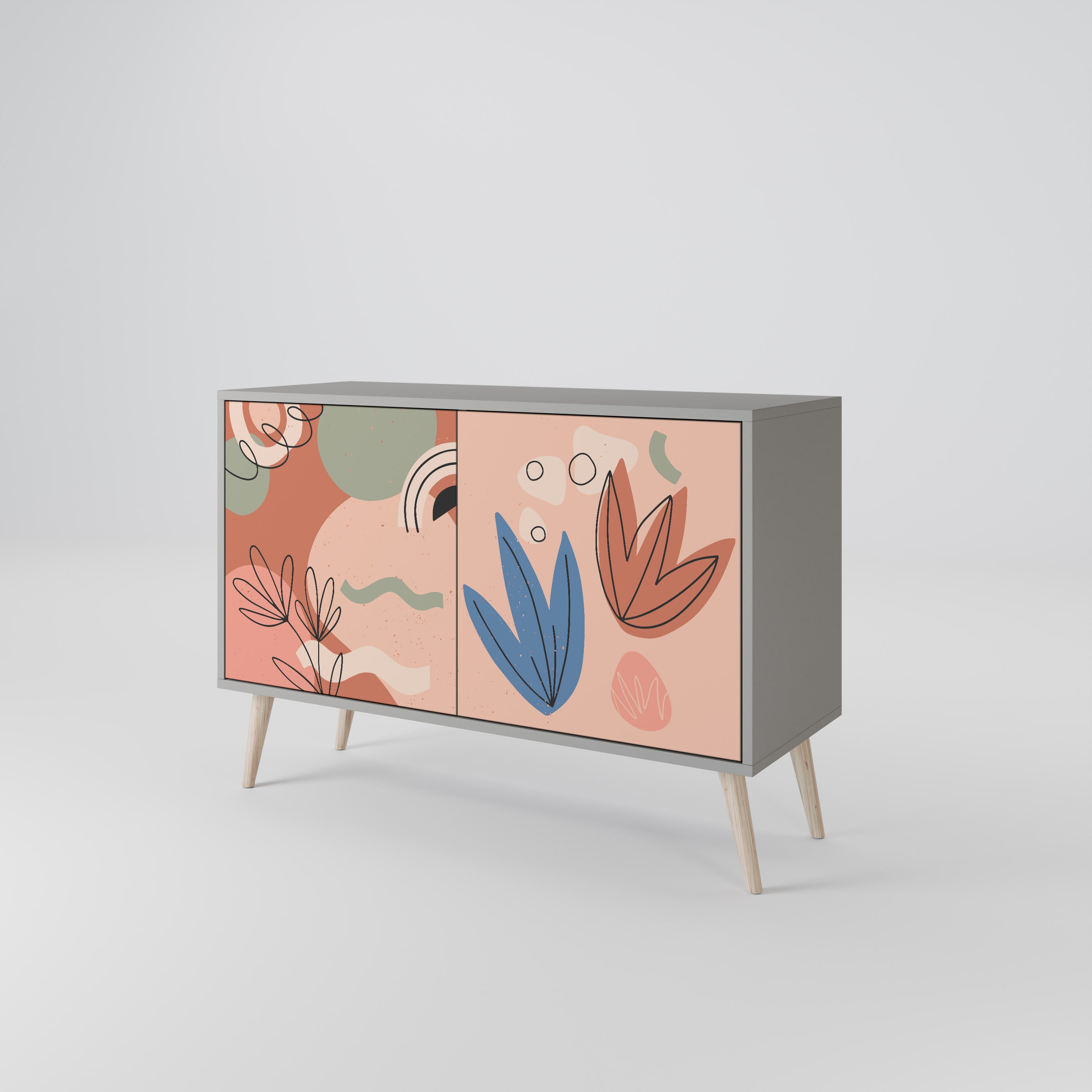 PASTEL DESTINY 2-Door Sideboard in Grey Finish