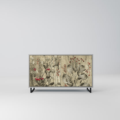 HERBAL GRACE 2-Door Sideboard in Grey Finish
