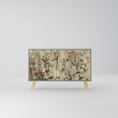HERBAL GRACE 2-Door Sideboard in Grey Finish