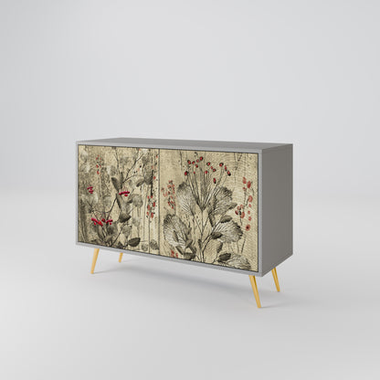 HERBAL GRACE 2-Door Sideboard in Grey Finish