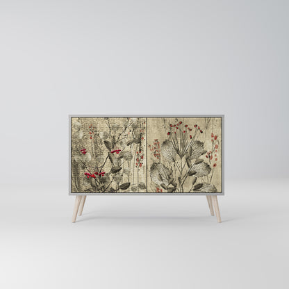 HERBAL GRACE 2-Door Sideboard in Grey Finish