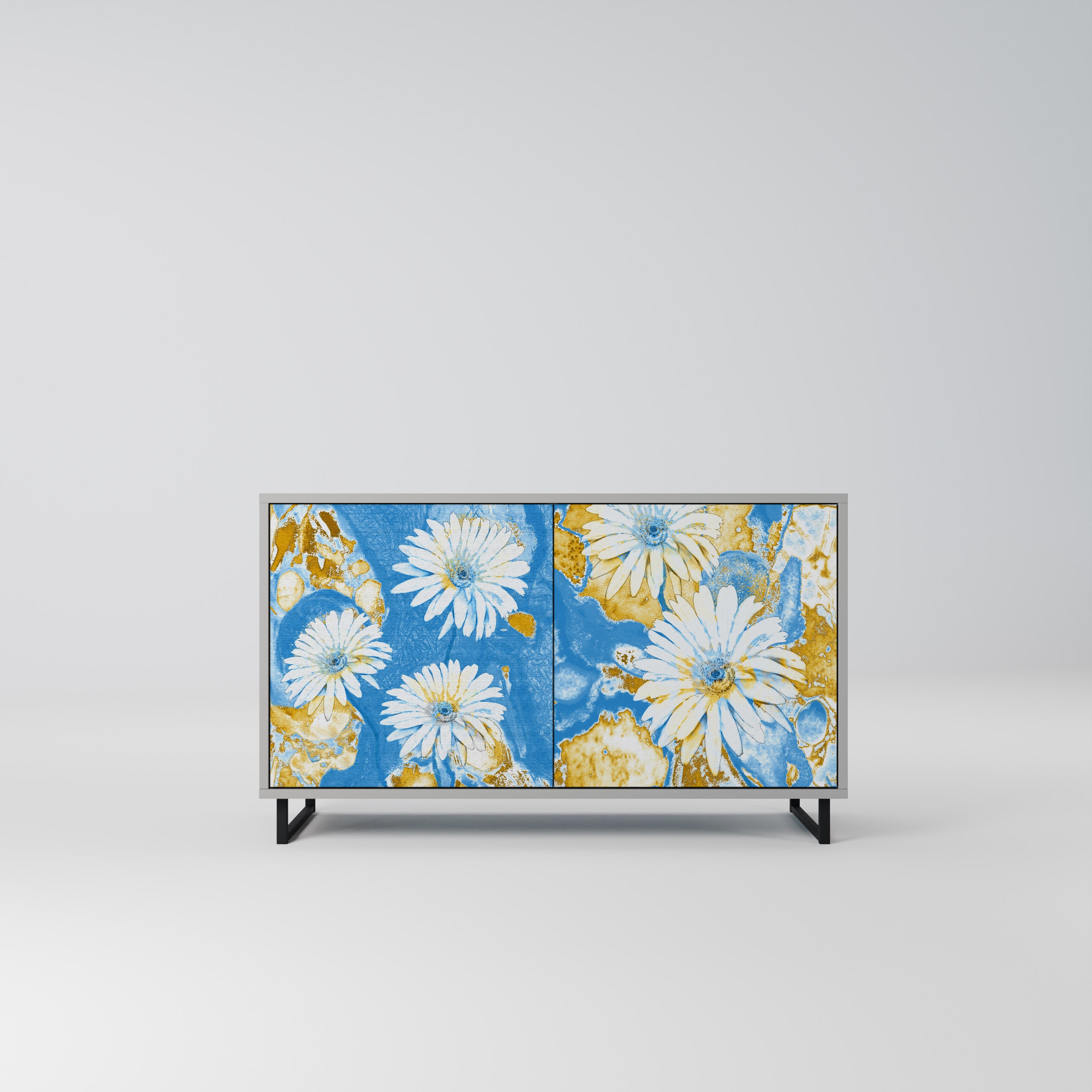 DAISY LUXE 2-Door Sideboard in Grey Finish