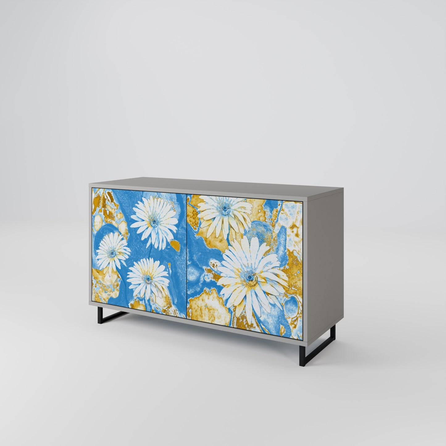DAISY LUXE 2-Door Sideboard in Grey Finish