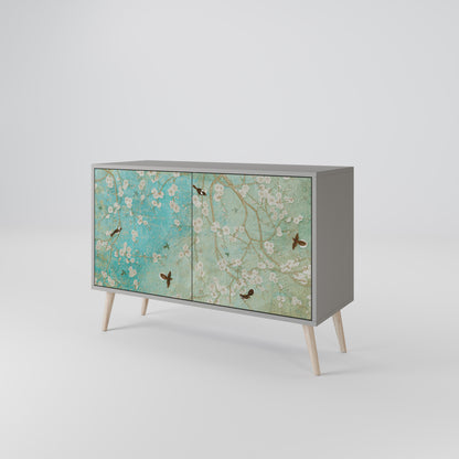 BLOOMING CHARM 2-Door Sideboard in Grey Finish