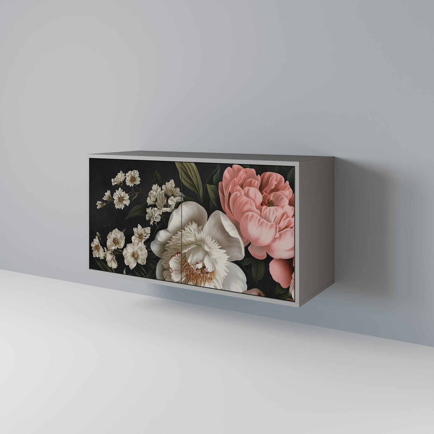 LUSH ELEGANCE 2-Door Sideboard in Grey Finish