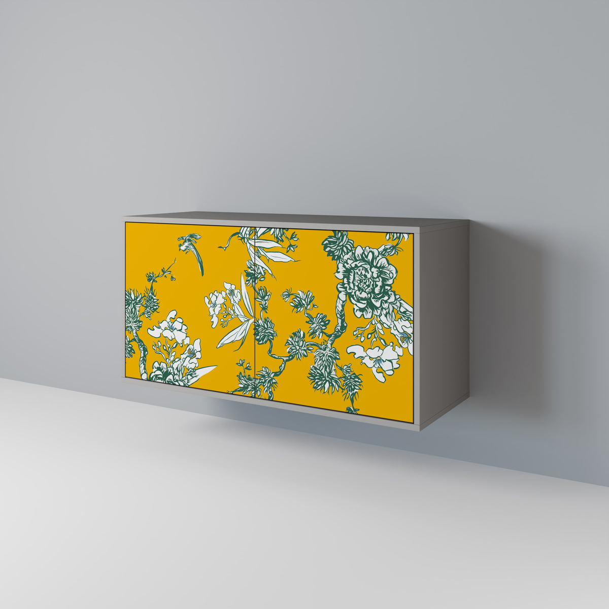 YELLOW CHINOISERIE Skänk med två dörrar