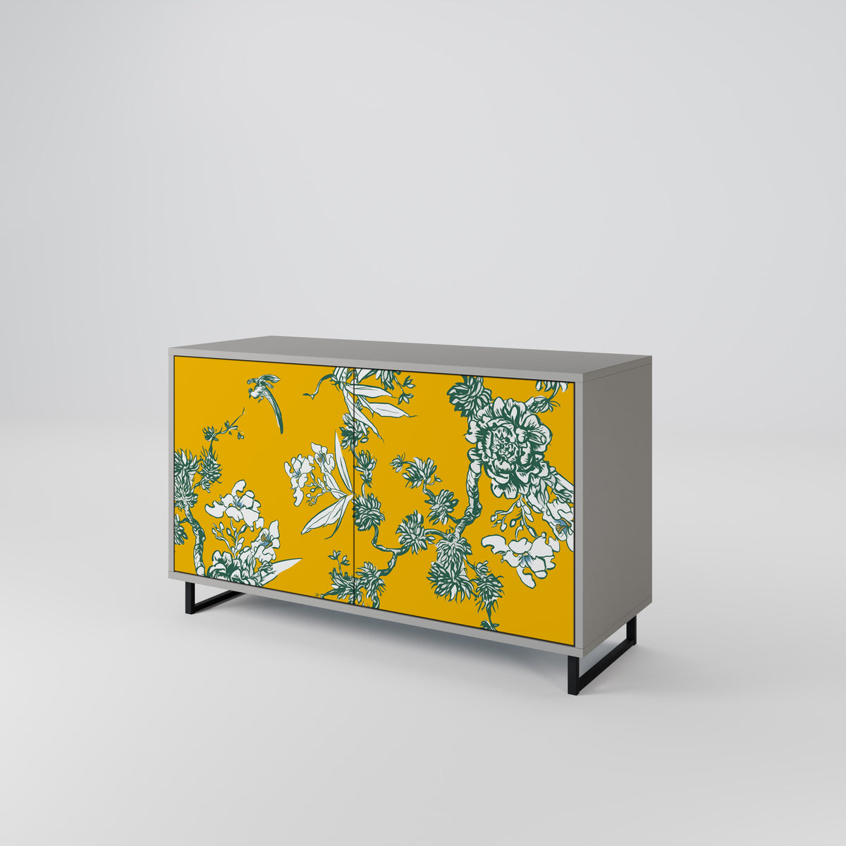 YELLOW CHINOISERIE Skänk med två dörrar