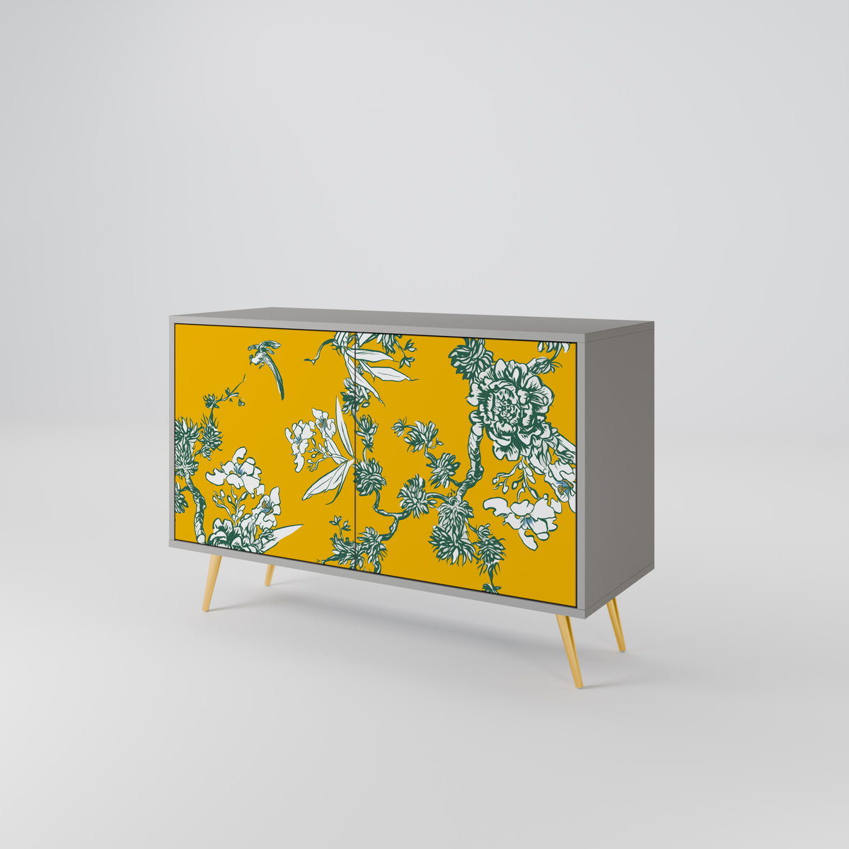 YELLOW CHINOISERIE Skänk med två dörrar