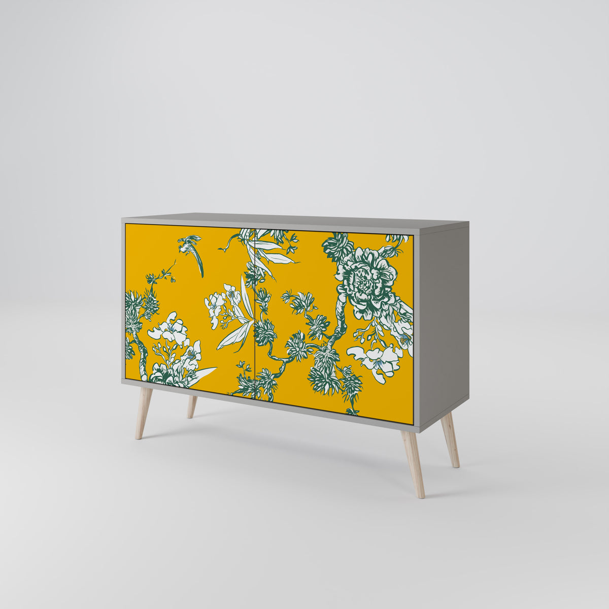 YELLOW CHINOISERIE Skänk med två dörrar