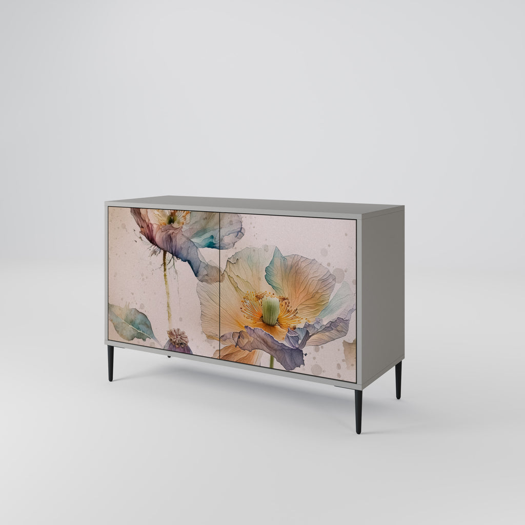 SOFTEN POPPY 2-Door Sideboard in Grey Finish