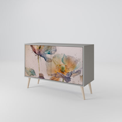 SOFTEN POPPY 2-Door Sideboard in Grey Finish