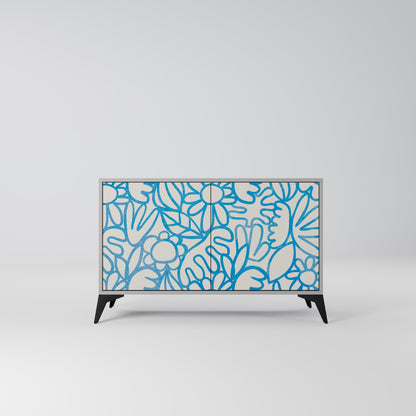 BLOOMY MORNING 2-Door Sideboard in Grey Finish