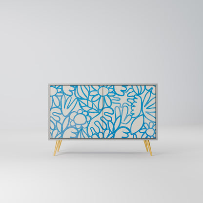 BLOOMY MORNING 2-Door Sideboard in Grey Finish