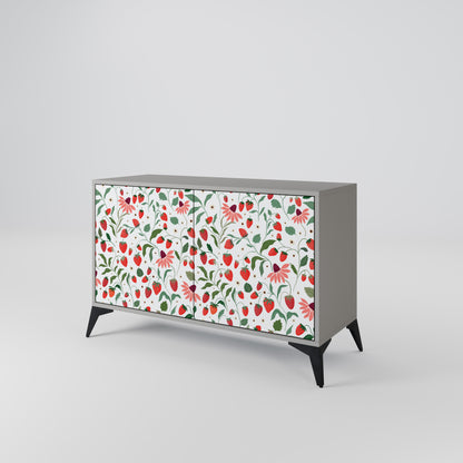 FLOWERS AND STRAWBERRIES 2-Door Sideboard in Grey Finish