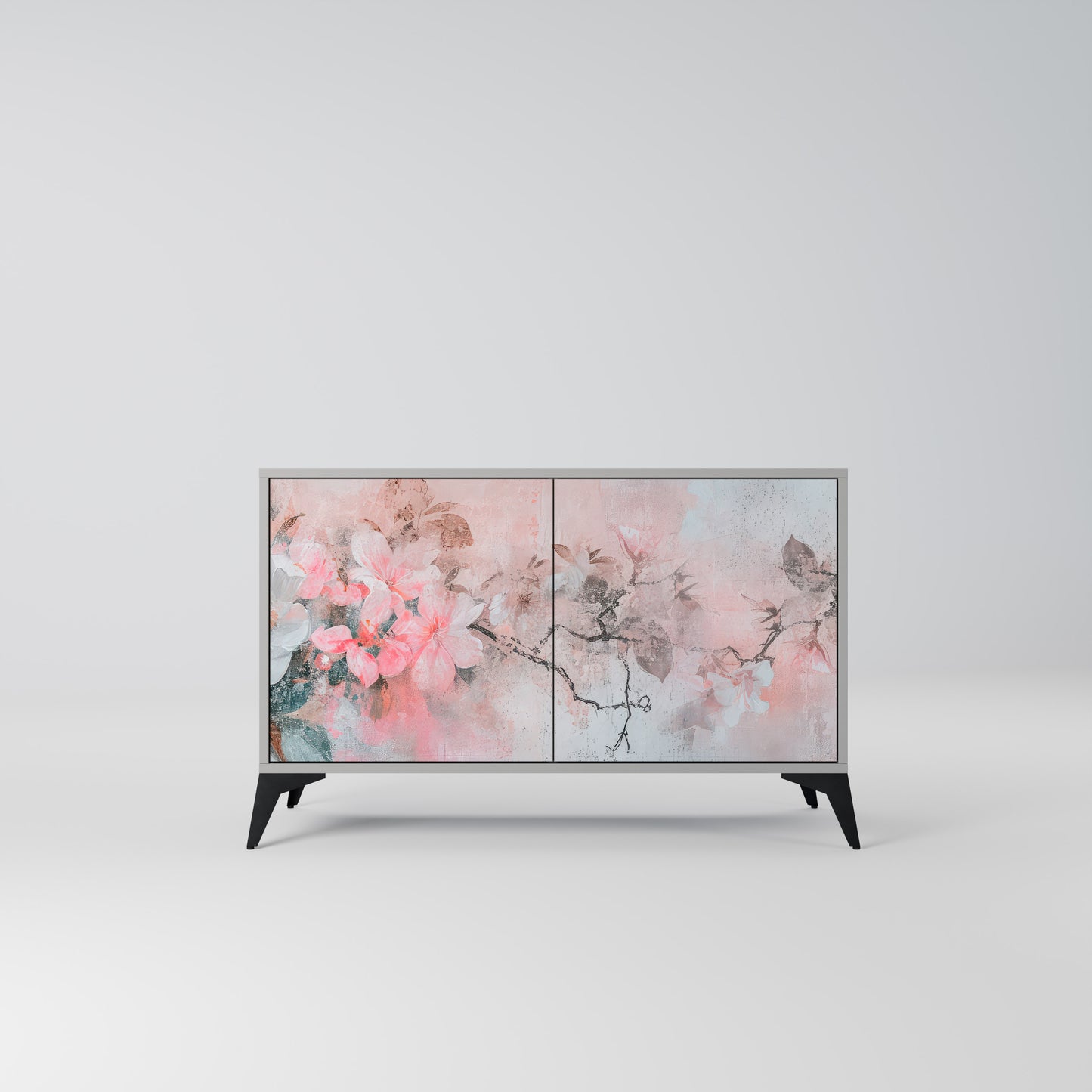 CHERRY BLOSSOM 2-Door Sideboard in Grey Finish