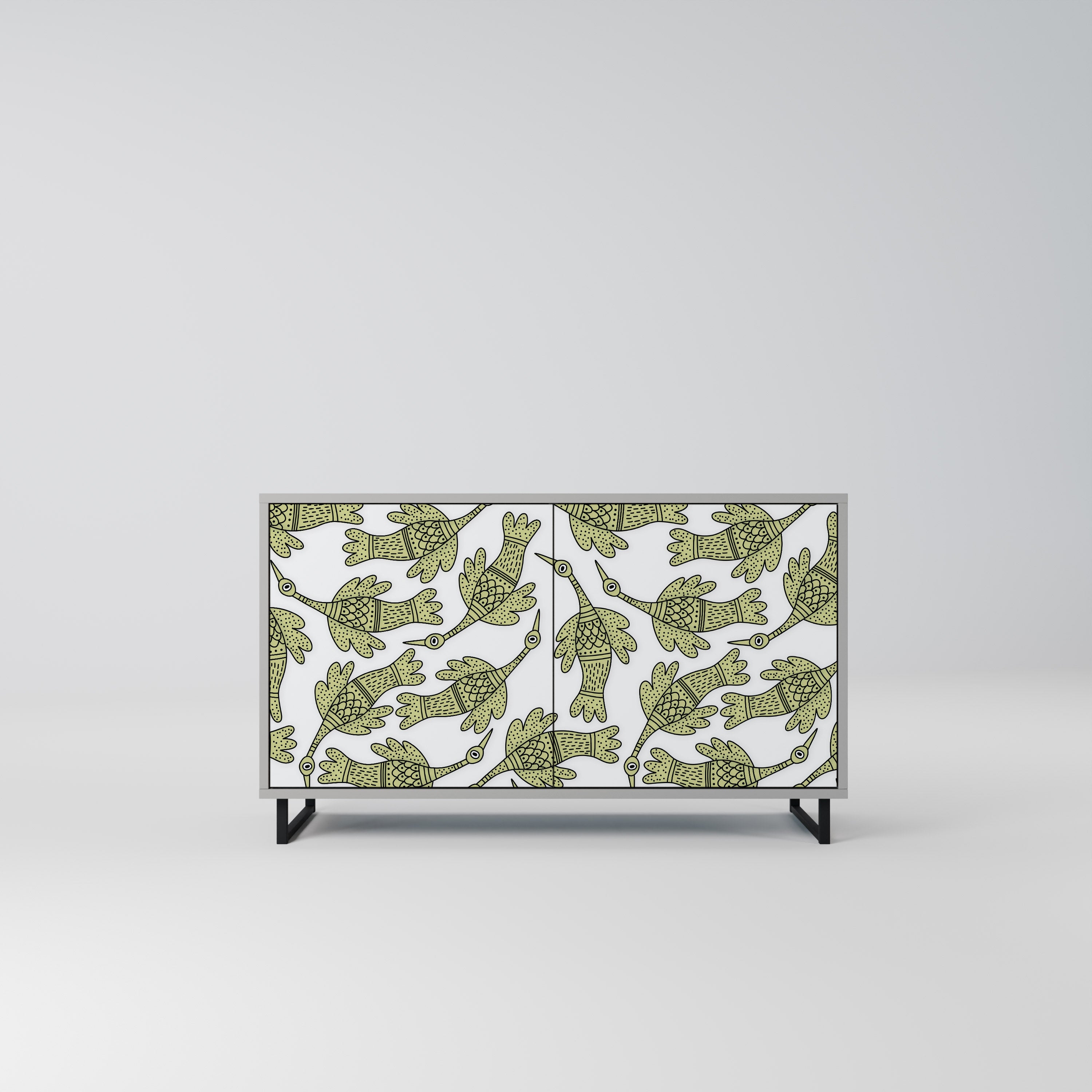 SEEDLING SONGBIRD 2-Door Sideboard in Grey Finish