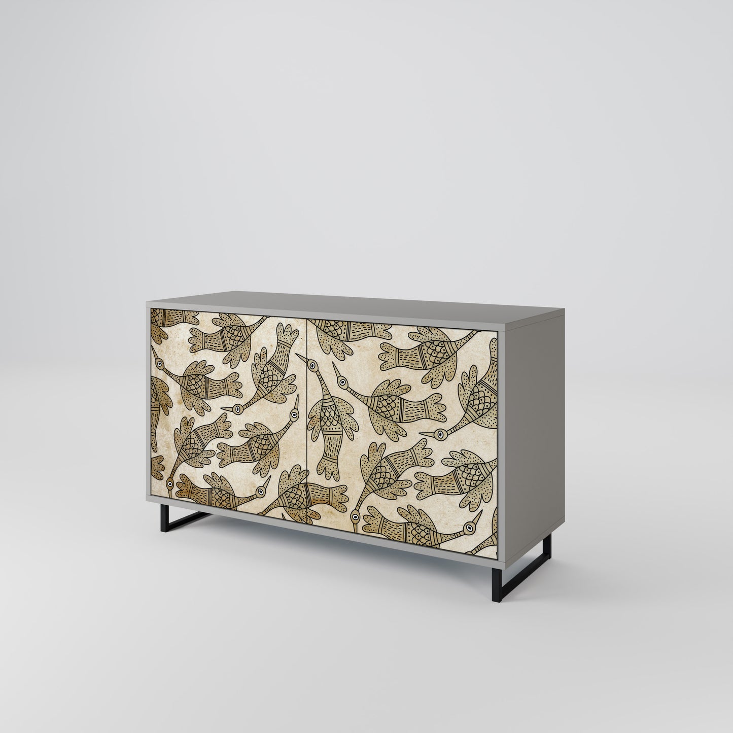 ALMONDINE SONGBIRD 2-Door Sideboard in Grey Finish