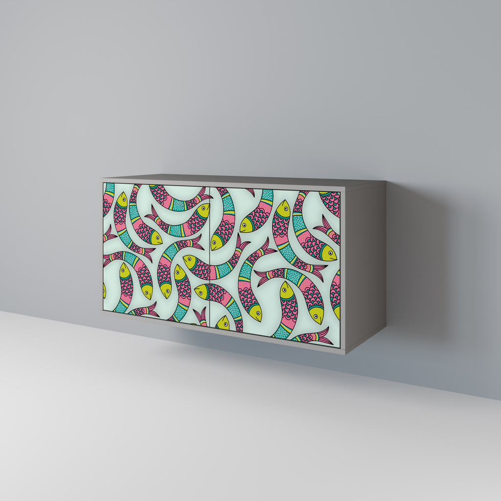 INDIAN FISH 2-Door Sideboard in Grey Finish