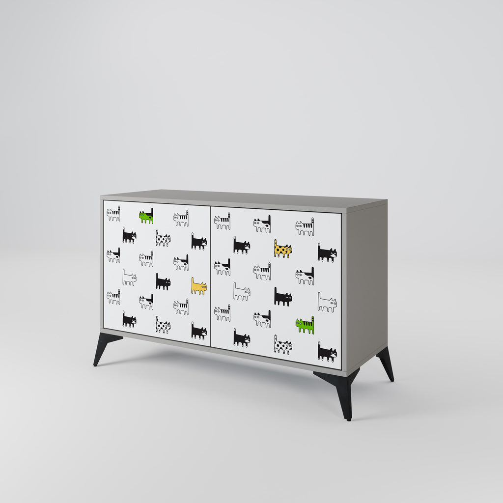 CATS COMPILATION 2-Door Sideboard in Grey Finish