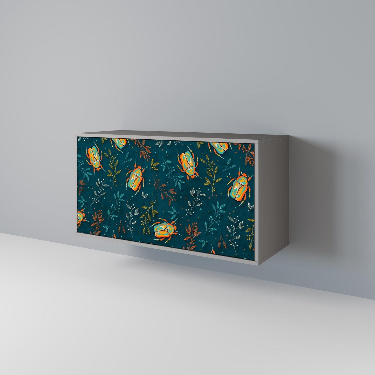 AUTUMN INSECTS 2-Door Sideboard in Grey Finish