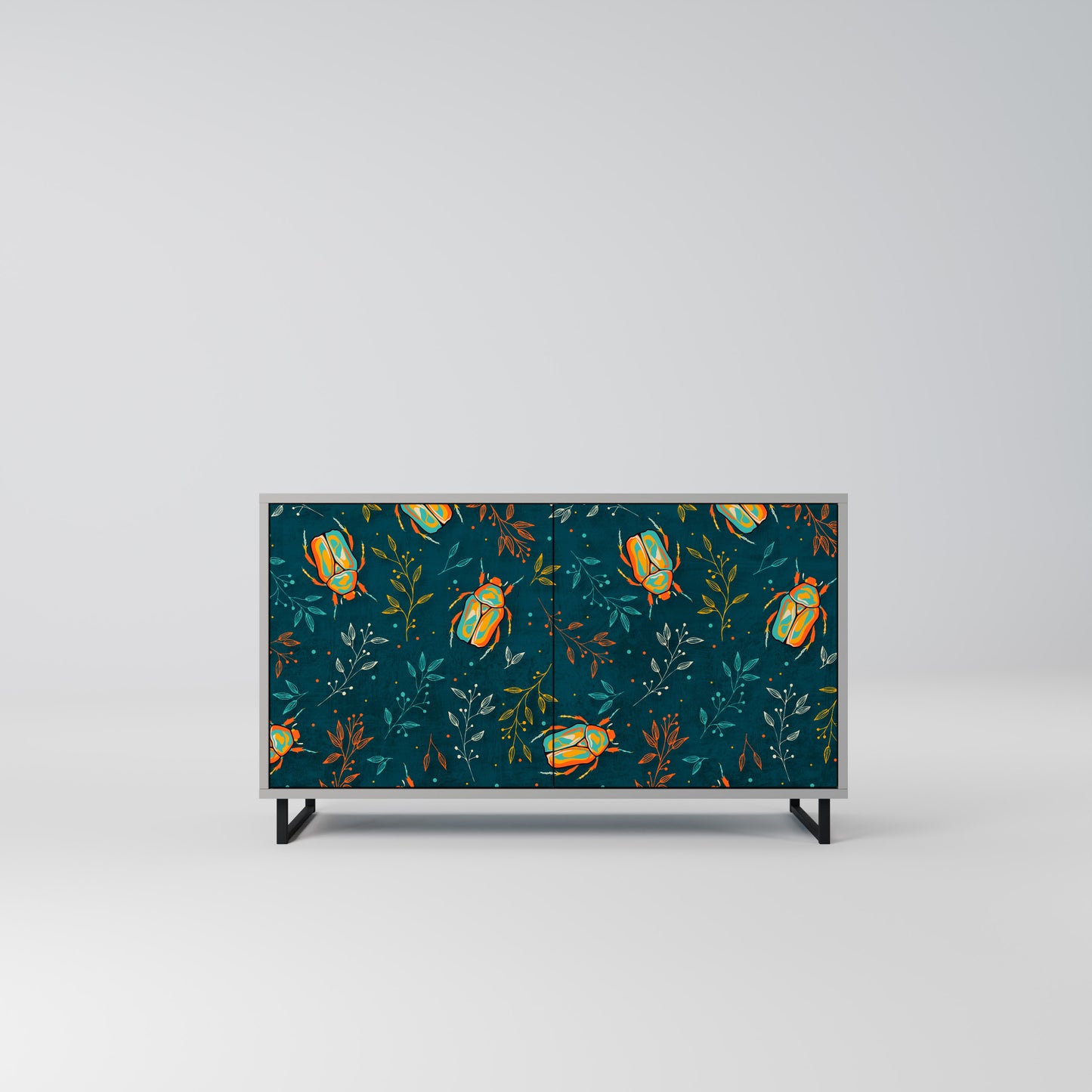 AUTUMN INSECTS 2-Door Sideboard in Grey Finish