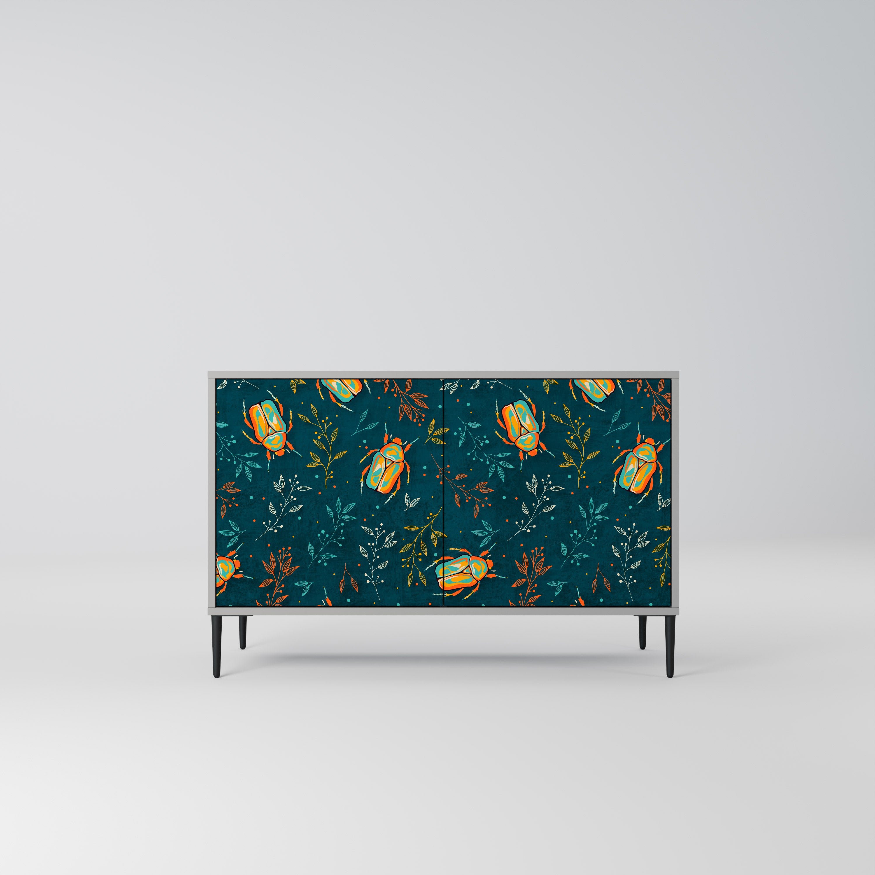 AUTUMN INSECTS 2-Door Sideboard in Grey Finish