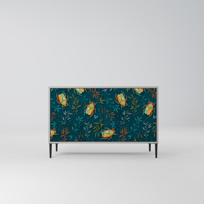 AUTUMN INSECTS 2-Door Sideboard in Grey Finish