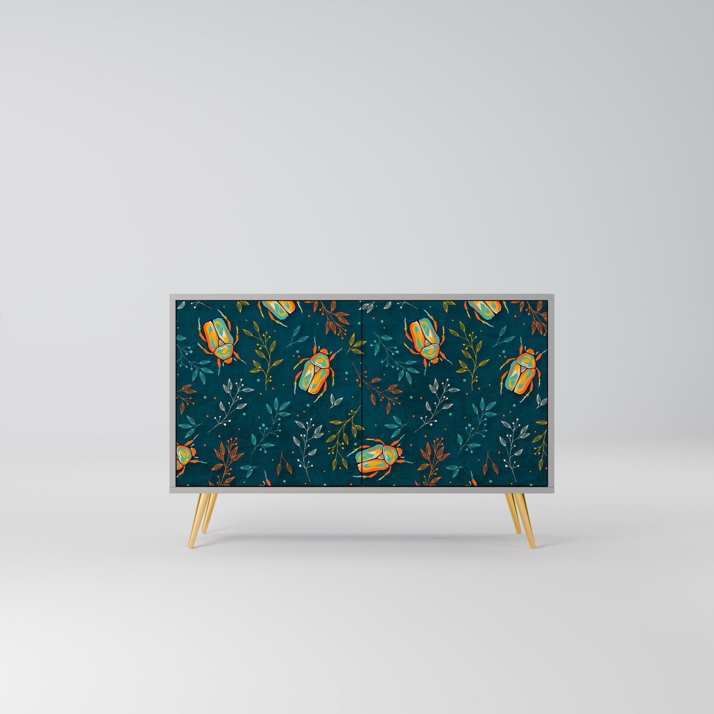 AUTUMN INSECTS 2-Door Sideboard in Grey Finish