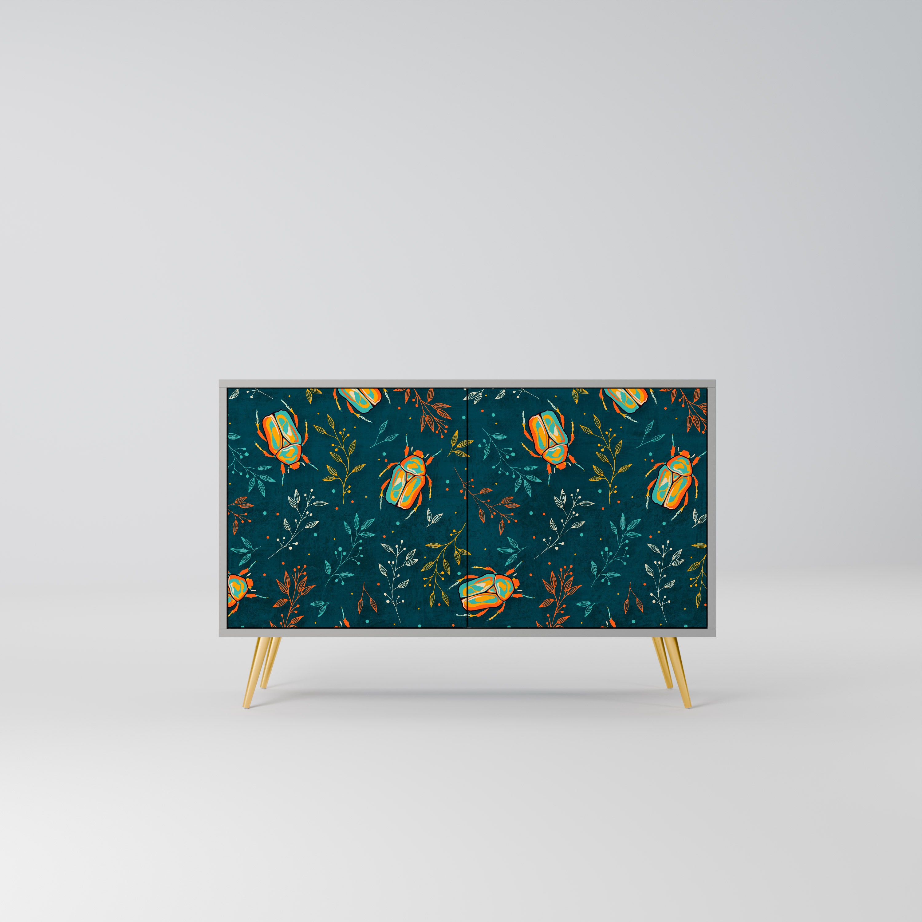 AUTUMN INSECTS 2-Door Sideboard in Grey Finish