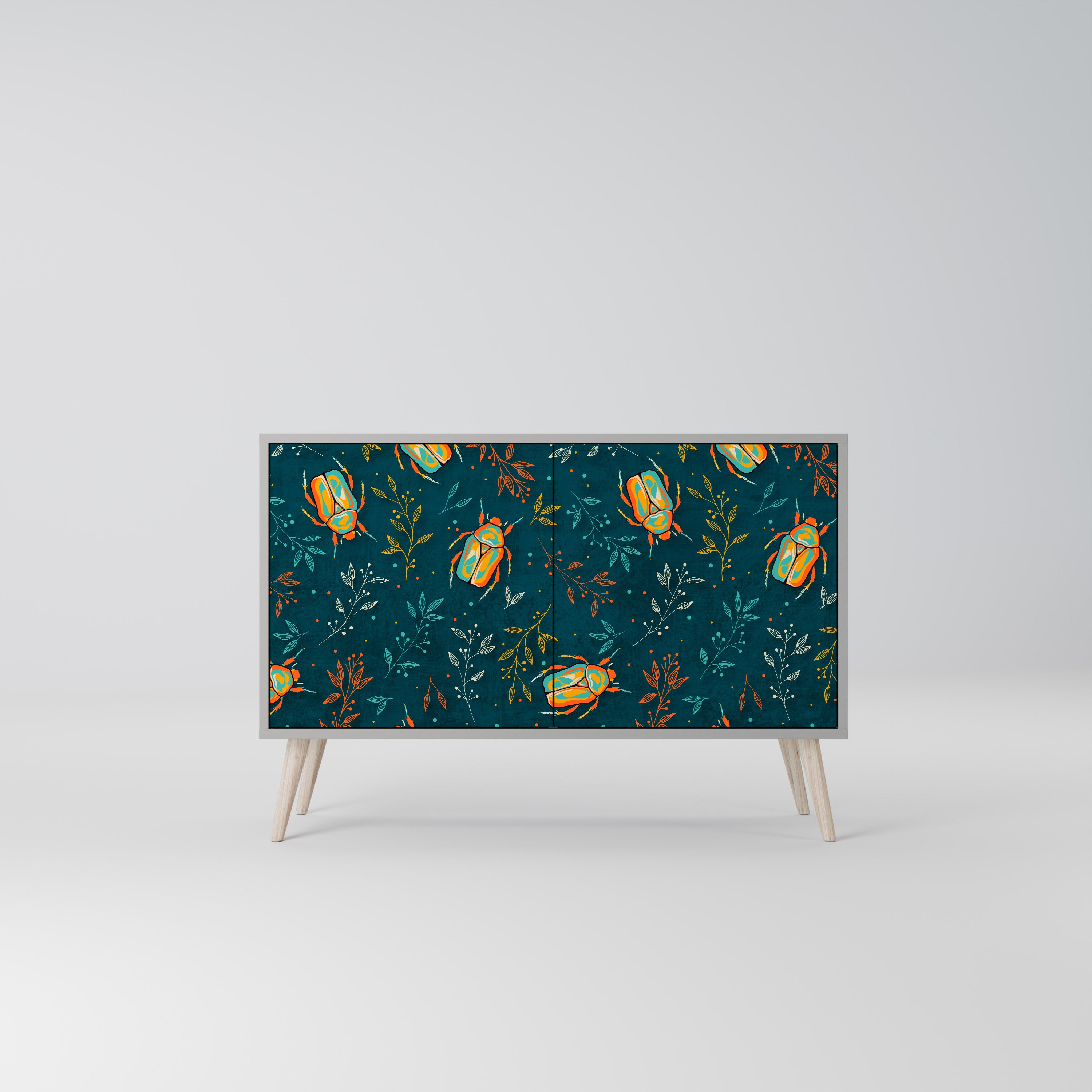 AUTUMN INSECTS 2-Door Sideboard in Grey Finish