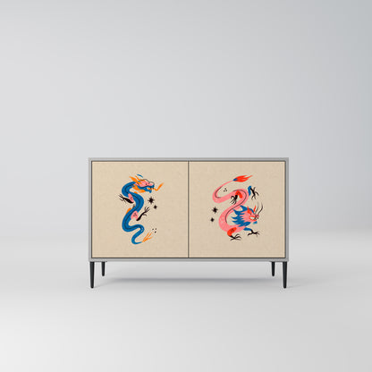 MYTHOLOGICAL CREATURES 2-Door Sideboard in Grey Finish