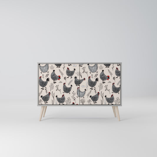 HAPPY HENS 2-Door Sideboard in Grey Finish