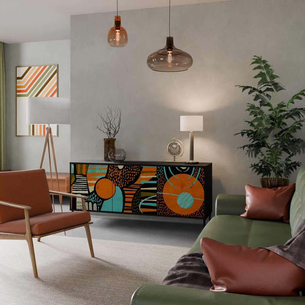 GEODE GLIMMER Skänk med tre dörrar