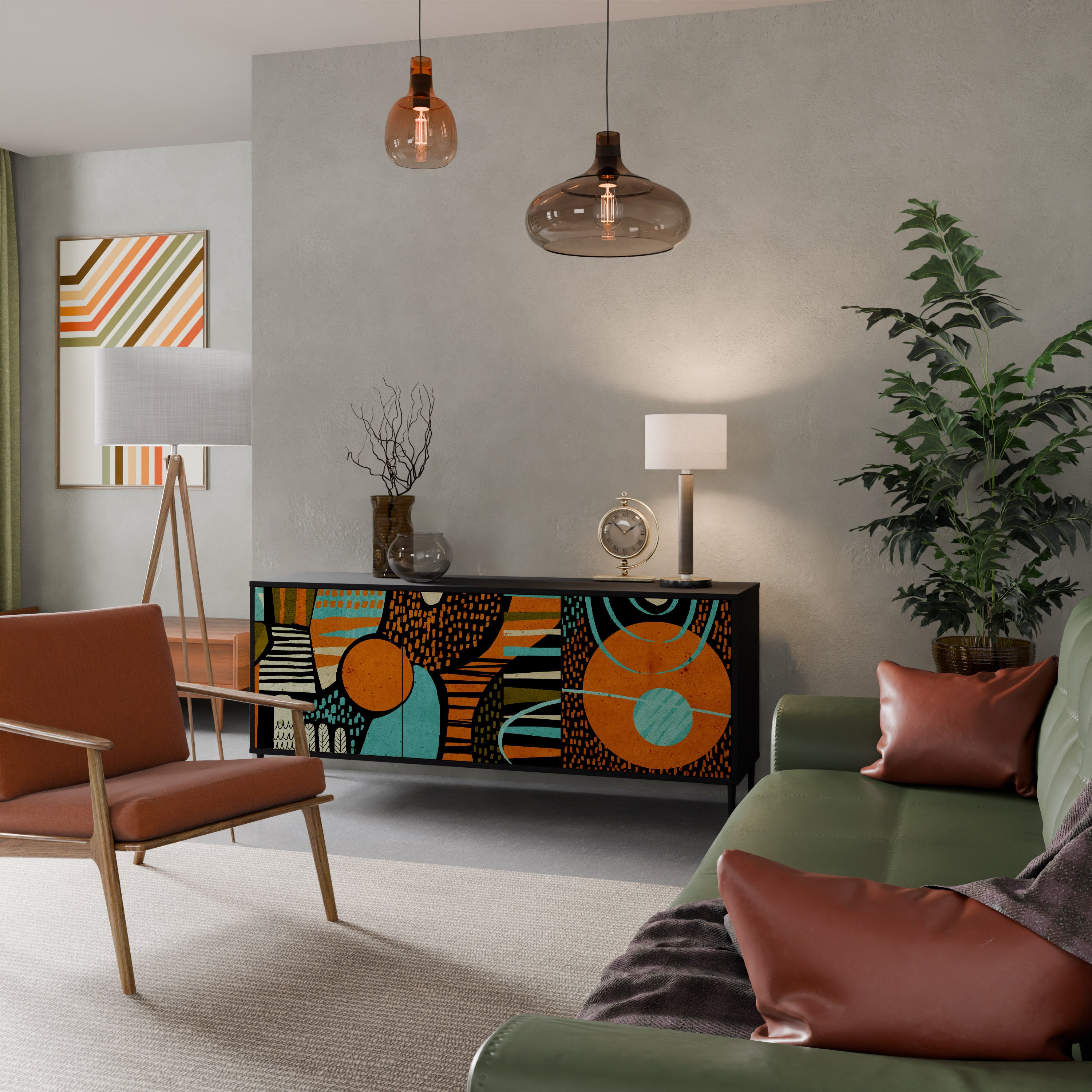 GEODE GLIMMER Skänk med tre dörrar