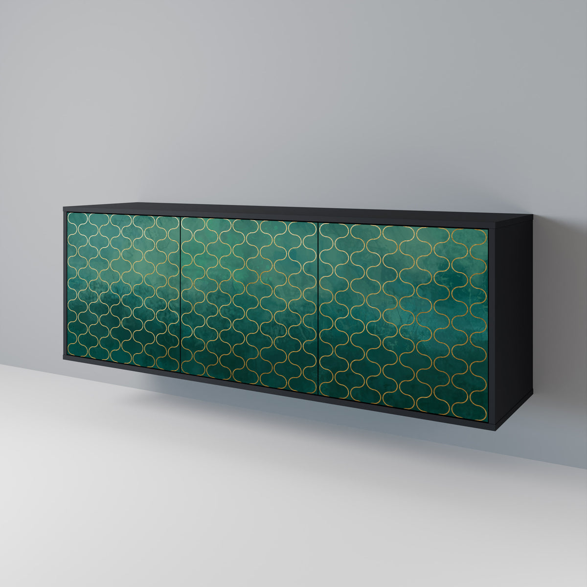 TESSELATED GREENERY Skänk med tre dörrar