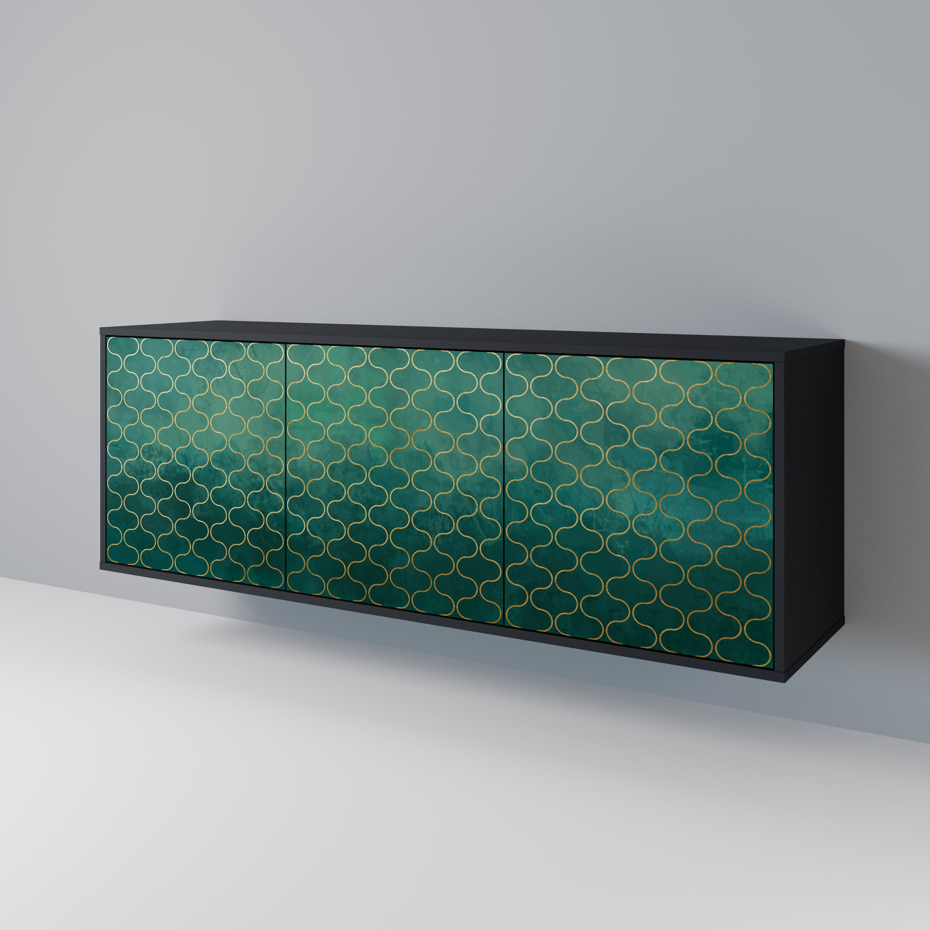 TESSELATED GREENERY 3-Door Sideboard