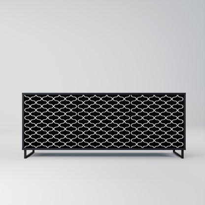 TESSELATED BLACKNESS 3-dörrars skänk i svart finish