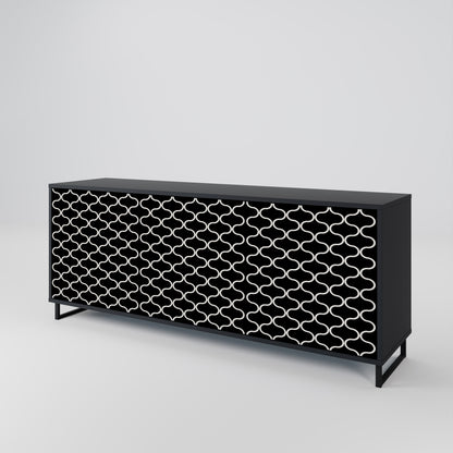 TESSELATED BLACKNESS 3-dörrars skänk i svart finish