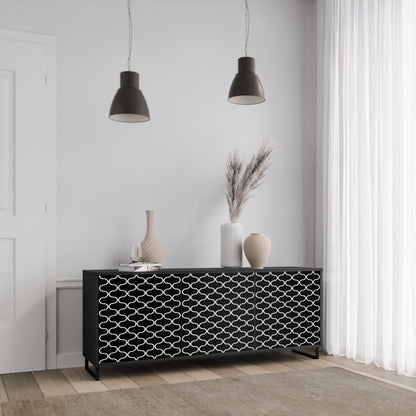 TESSELATED BLACKNESS 3-dörrars skänk i svart finish