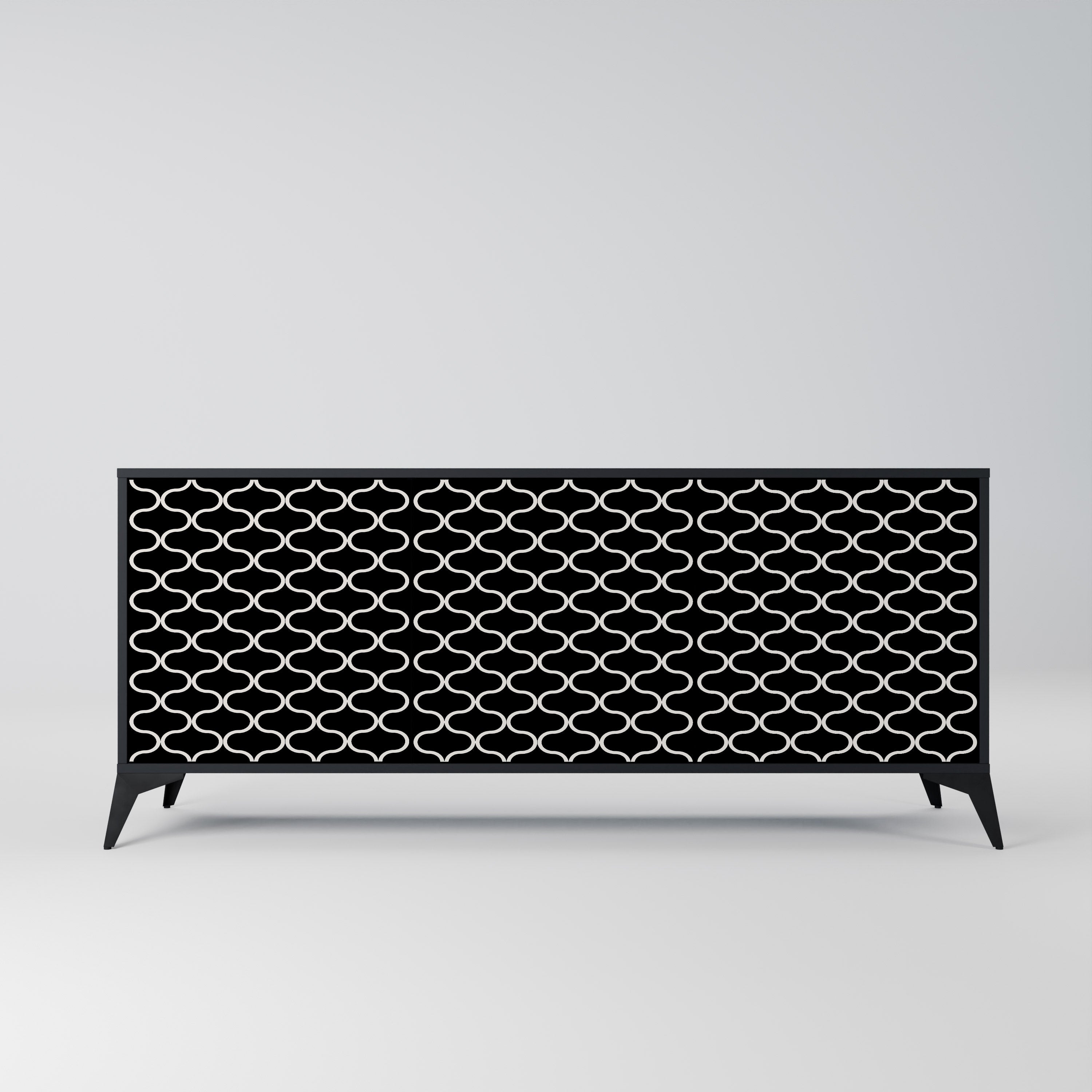 TESSELATED BLACKNESS 3-dörrars skänk i svart finish