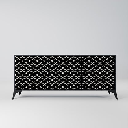 TESSELATED BLACKNESS 3-dörrars skänk i svart finish