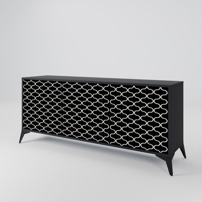 TESSELATED BLACKNESS 3-dörrars skänk i svart finish