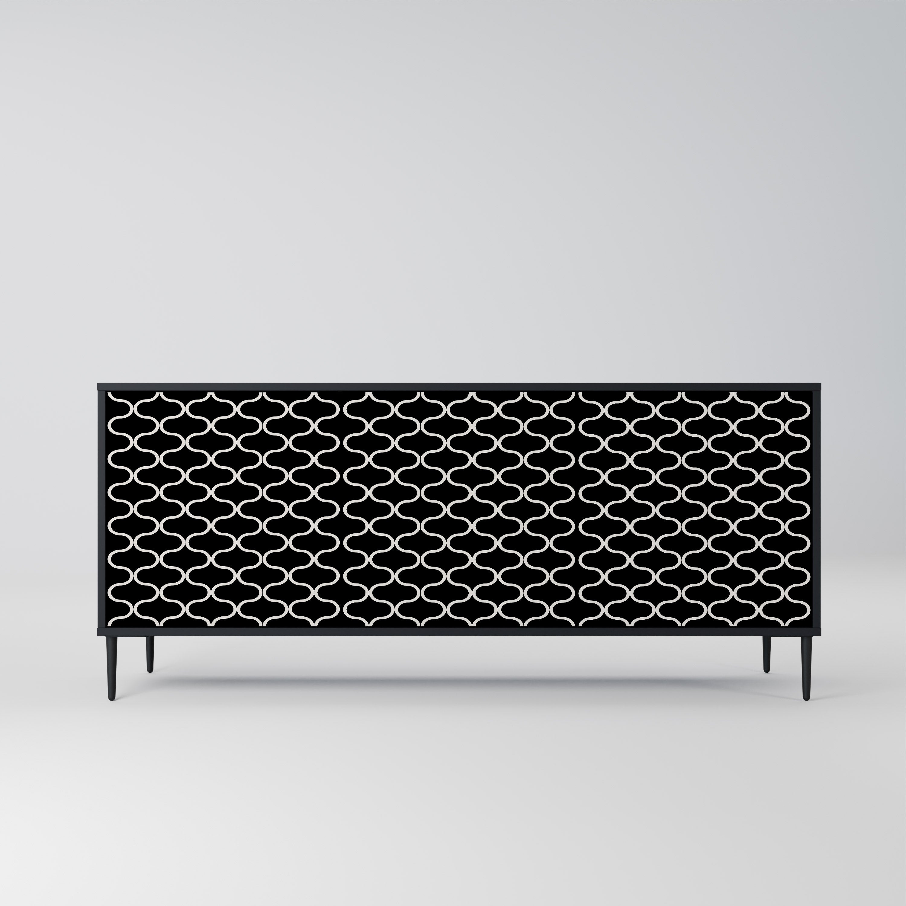 TESSELATED BLACKNESS 3-dörrars skänk i svart finish