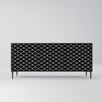 TESSELATED BLACKNESS 3-dörrars skänk i svart finish
