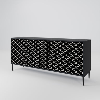 TESSELATED BLACKNESS 3-dörrars skänk i svart finish
